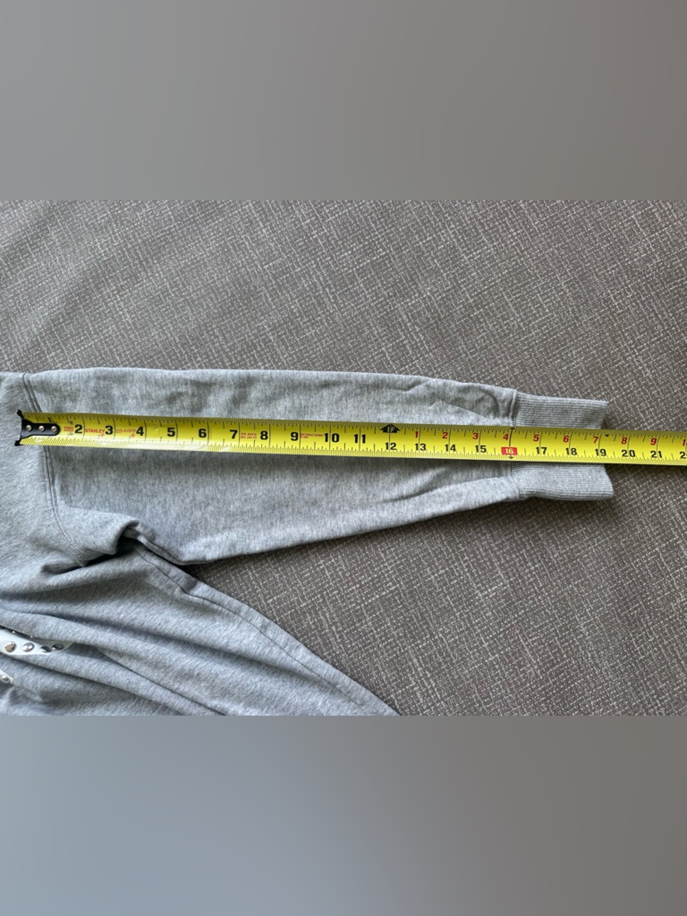 Michael Kors Hoodie Dress Small Gray Cotton Studded MK Logo Hooded Sweatshirt - Picture 11 of 12